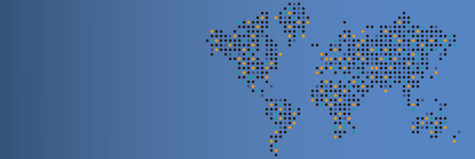world map made of many small dots